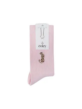 OOLEY | Calcetines ICON Leo Gold blanco | rosa